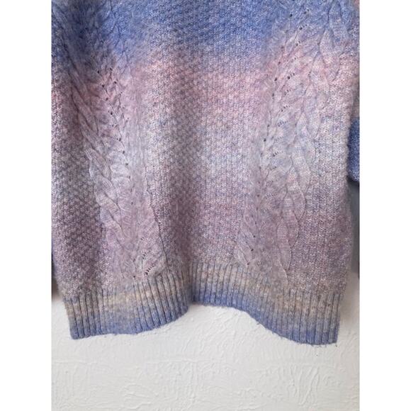 Purple & Pink OMBRE Cable Knit Sweater - Lauren Conrad - M - Picture 6 of 9